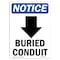 Signmission OSHA Notice, 7" Height, Buried Conduit Down Arrow Sign With Symbol, 7" X 5", Portrait OS-NS-D-57-V-10402 - alternate 1